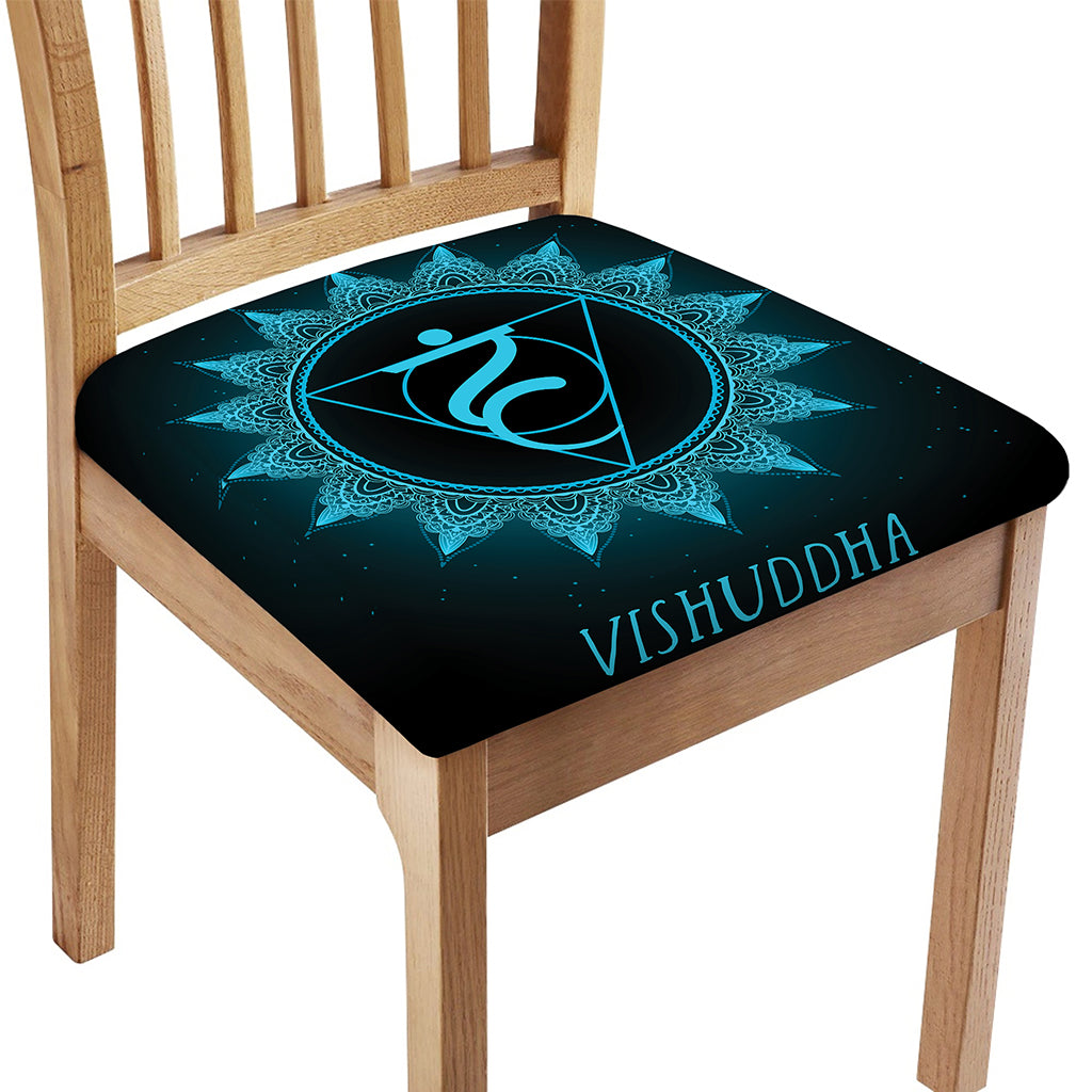Vishuddha Chakra Symbol Print Chair Cushion Cover