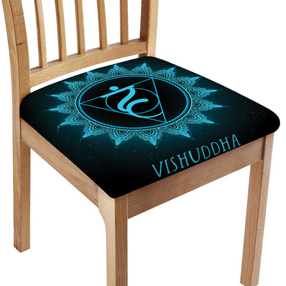 Vishuddha Chakra Symbol Print Chair Cushion Cover