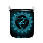 Vishuddha Chakra Symbol Print Collapsible Laundry Basket