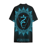 Vishuddha Chakra Symbol Print Cotton Hawaiian Shirt