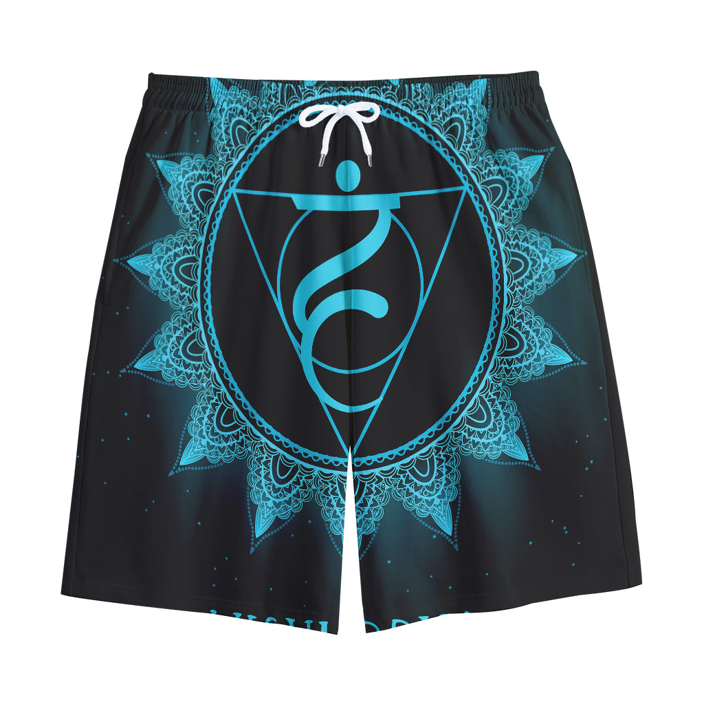 Vishuddha Chakra Symbol Print Cotton Shorts