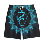Vishuddha Chakra Symbol Print Cotton Shorts