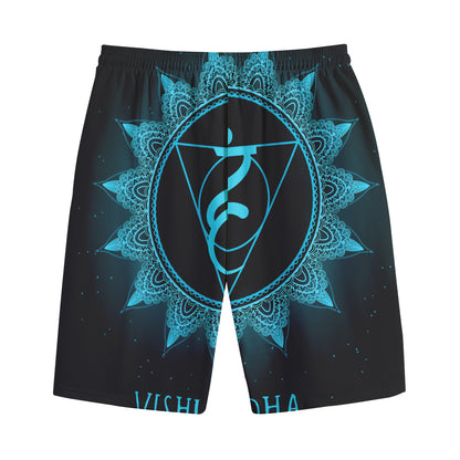 Vishuddha Chakra Symbol Print Cotton Shorts