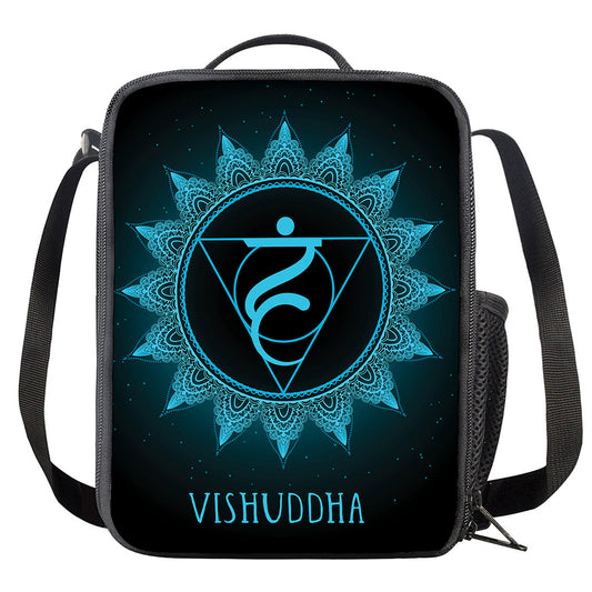 Vishuddha Chakra Symbol Print Crossbody Lunch Bag