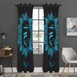 Vishuddha Chakra Symbol Print Curtain