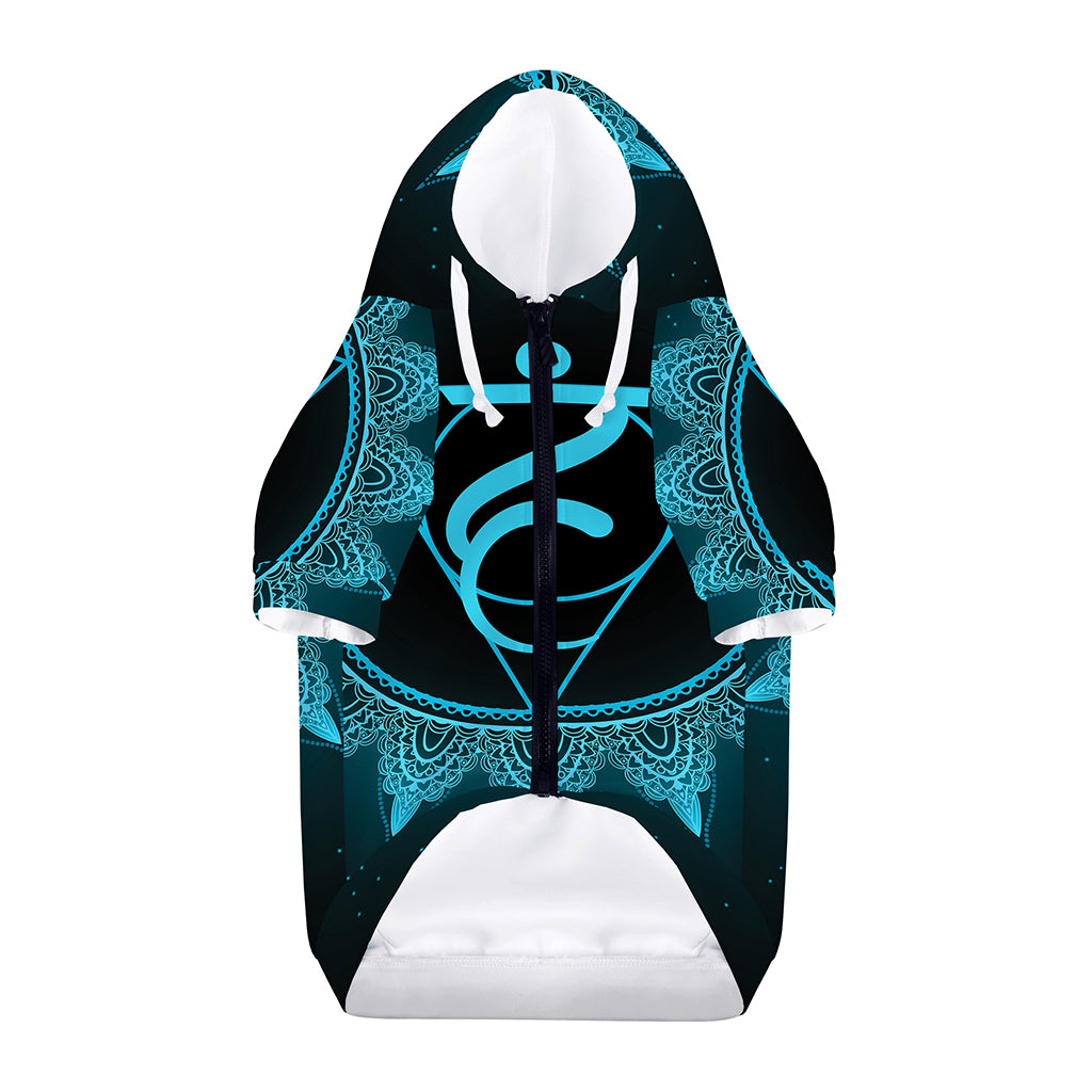 Vishuddha Chakra Symbol Print Dog Zip Up Hoodie