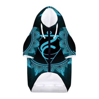 Vishuddha Chakra Symbol Print Dog Zip Up Hoodie