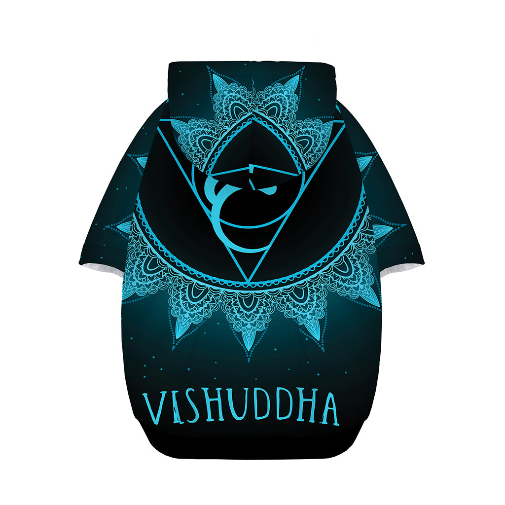 Vishuddha Chakra Symbol Print Dog Zip Up Hoodie