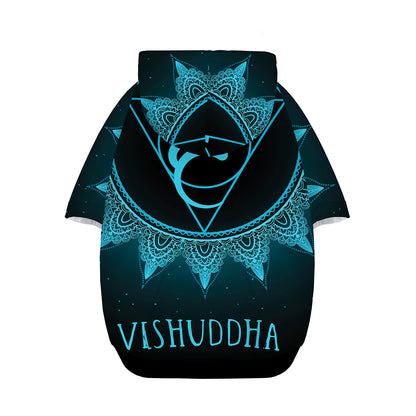 Vishuddha Chakra Symbol Print Dog Zip Up Hoodie