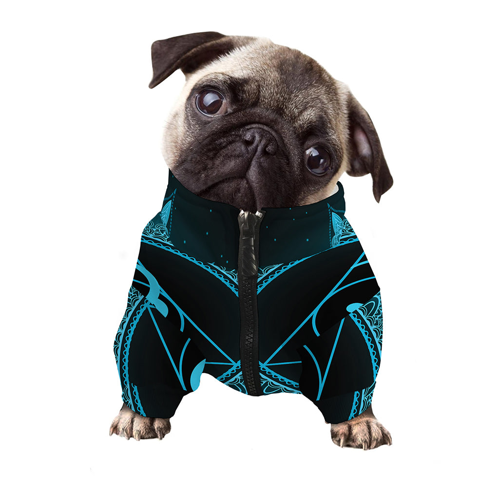 Vishuddha Chakra Symbol Print Dog Zip Up Jacket