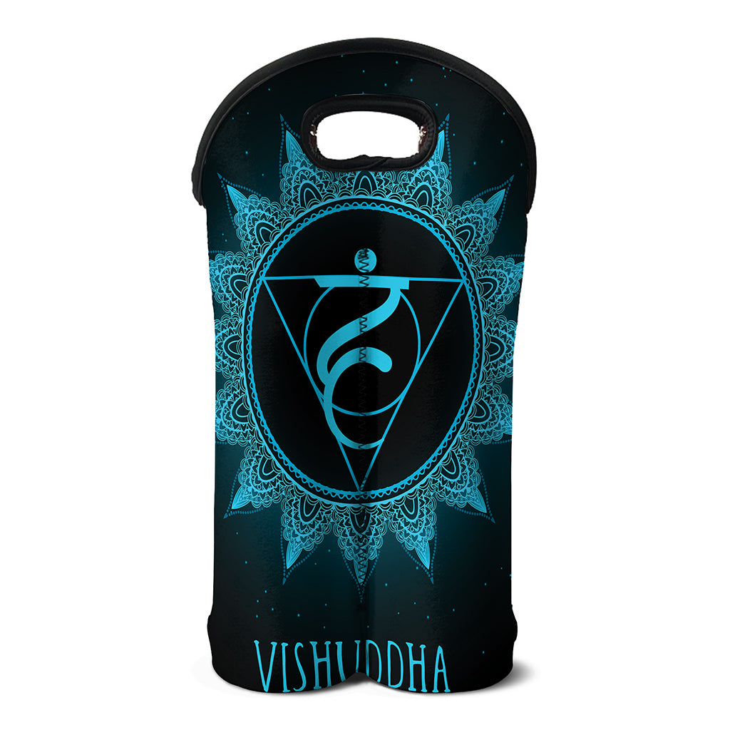 Vishuddha Chakra Symbol Print Double Neoprene Wine Tote