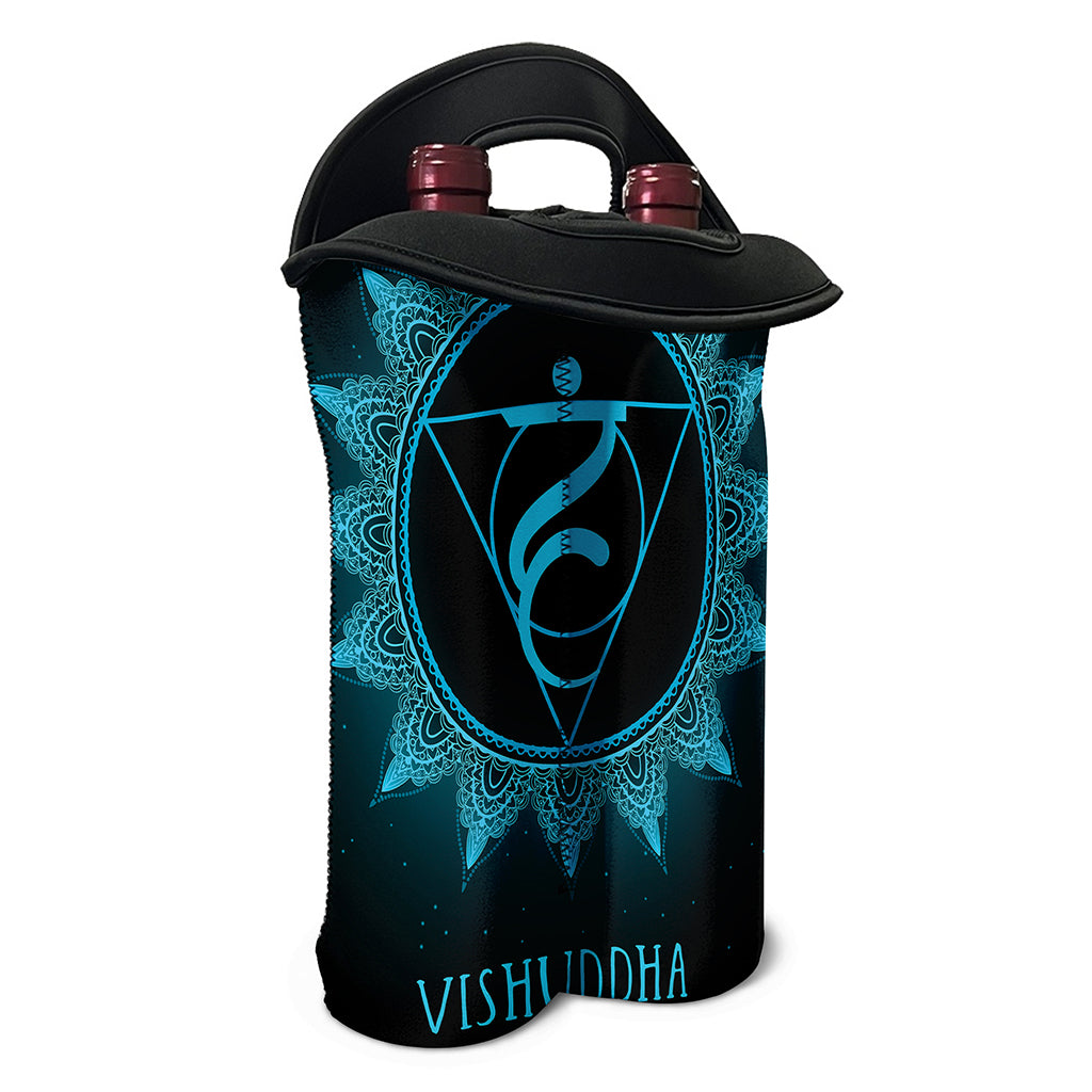 Vishuddha Chakra Symbol Print Double Neoprene Wine Tote