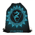 Vishuddha Chakra Symbol Print Drawstring Bag