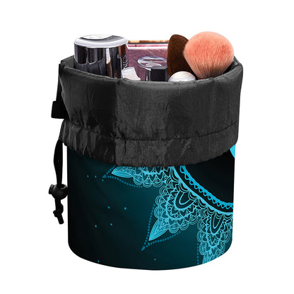 Vishuddha Chakra Symbol Print Drawstring Makeup Bag