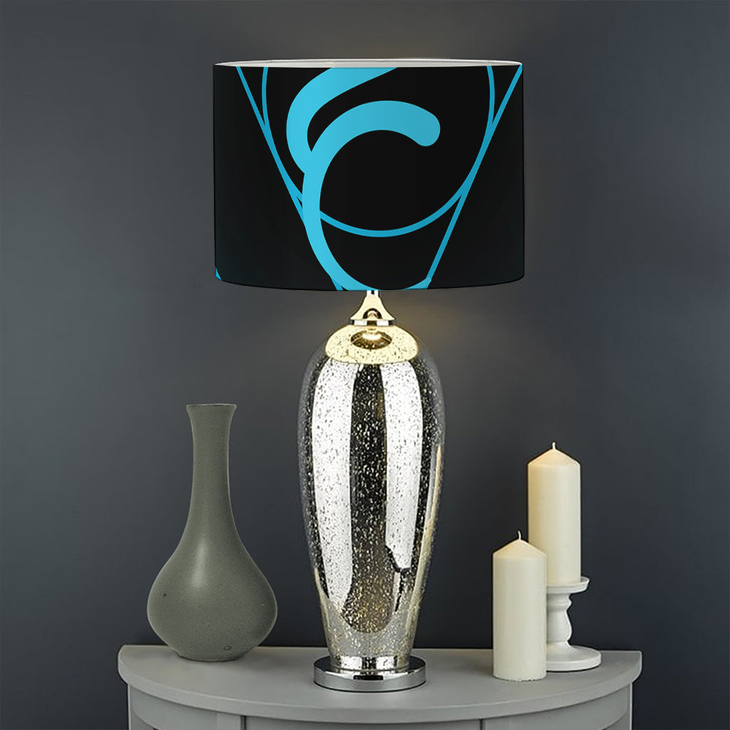 Vishuddha Chakra Symbol Print Drum Lamp Shade