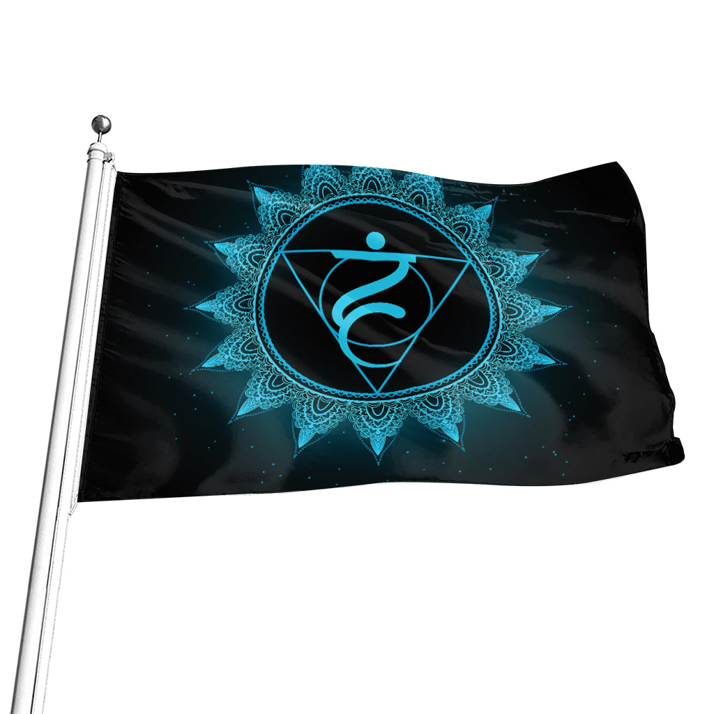 Vishuddha Chakra Symbol Print Flag