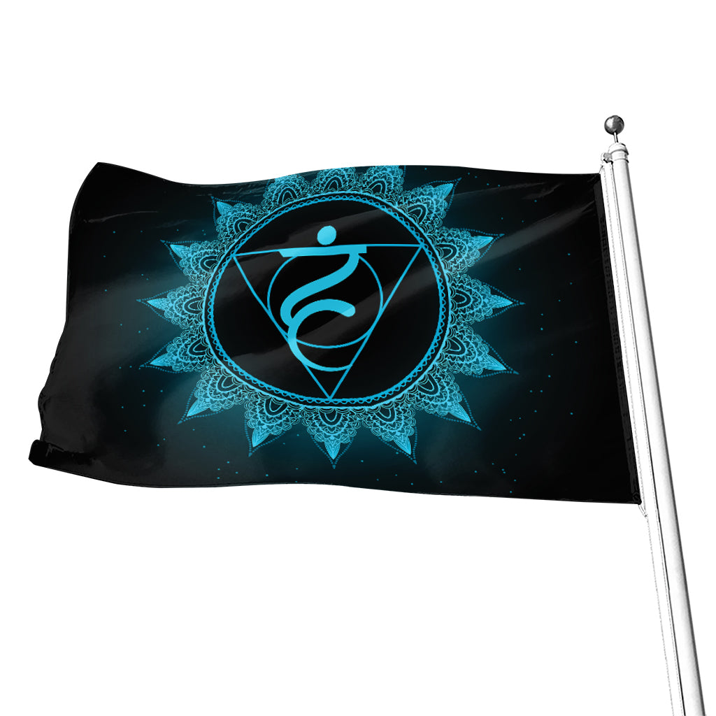 Vishuddha Chakra Symbol Print Flag