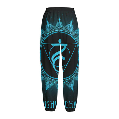 Vishuddha Chakra Symbol Print Fleece Lined Knit Pants