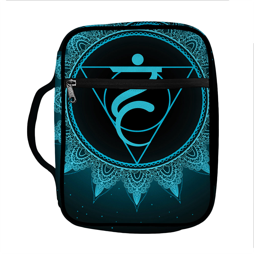 Vishuddha Chakra Symbol Print Front Pocket Bible Bag