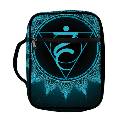 Vishuddha Chakra Symbol Print Front Pocket Bible Bag