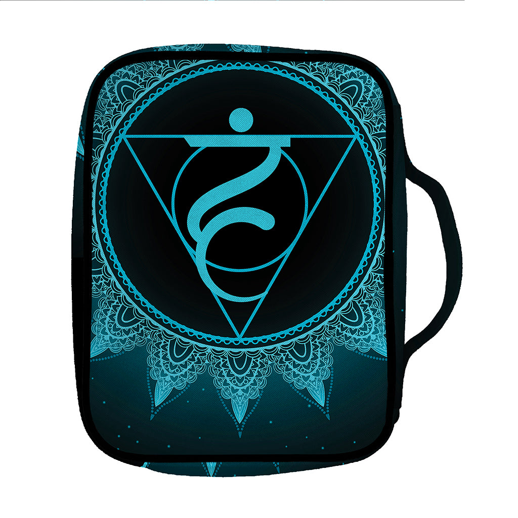 Vishuddha Chakra Symbol Print Front Pocket Bible Bag