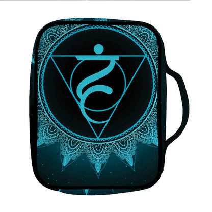 Vishuddha Chakra Symbol Print Front Pocket Bible Bag