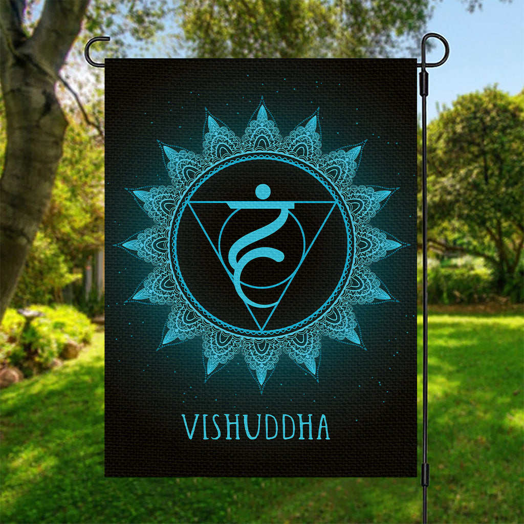 Vishuddha Chakra Symbol Print Garden Flag