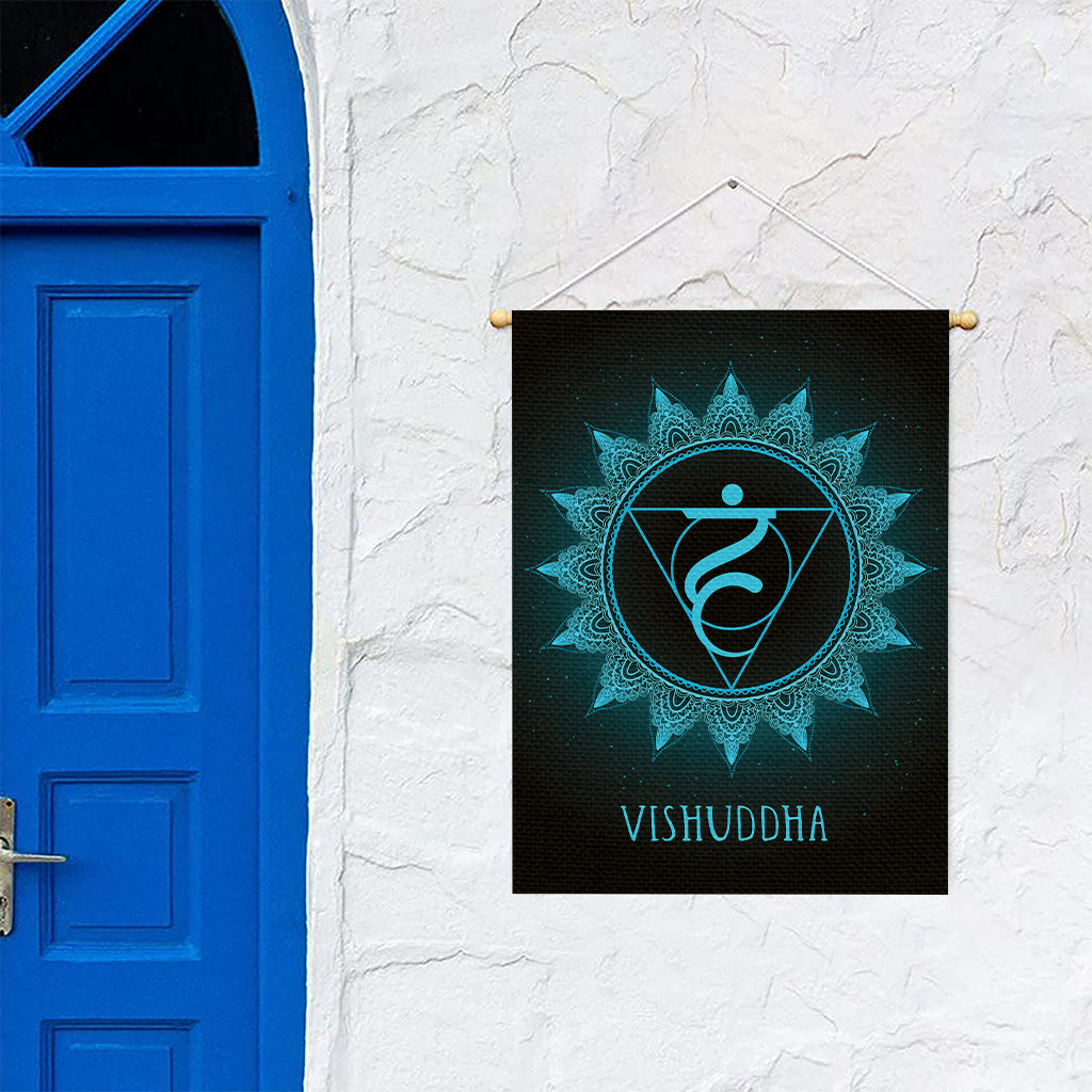 Vishuddha Chakra Symbol Print Garden Flag