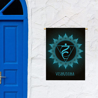 Vishuddha Chakra Symbol Print Garden Flag