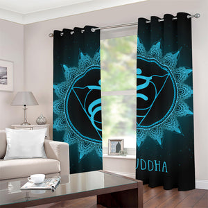 Vishuddha Chakra Symbol Print Grommet Curtains