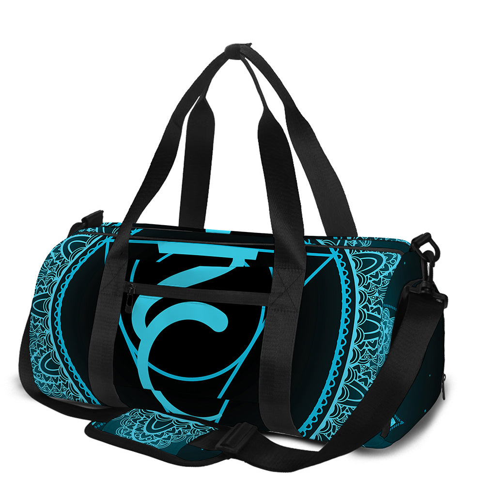 Vishuddha Chakra Symbol Print Gym Bag