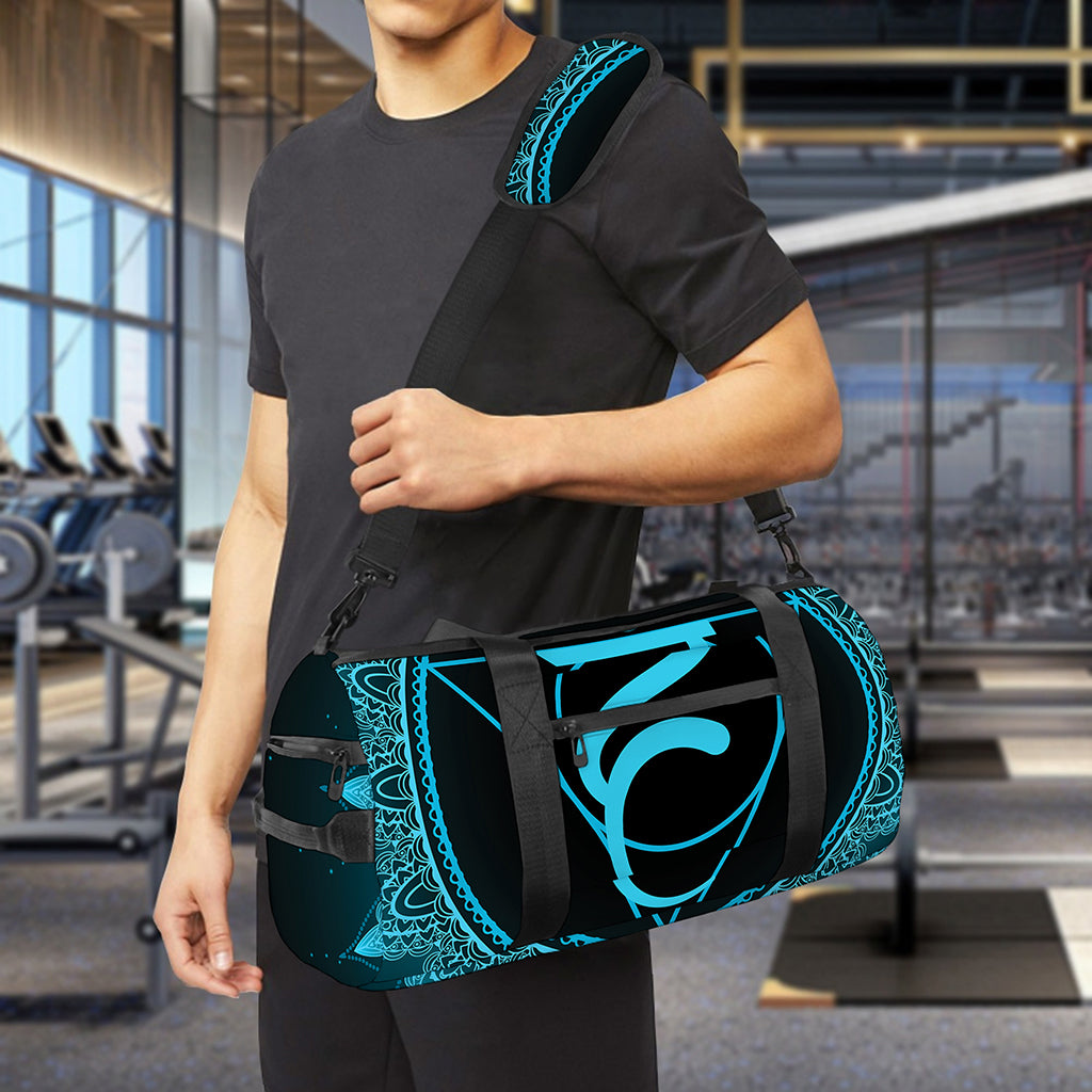 Vishuddha Chakra Symbol Print Gym Bag
