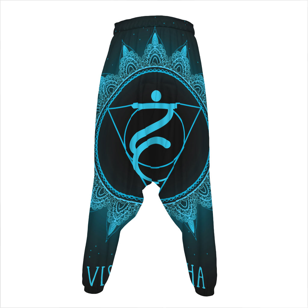 Vishuddha Chakra Symbol Print Hammer Pants