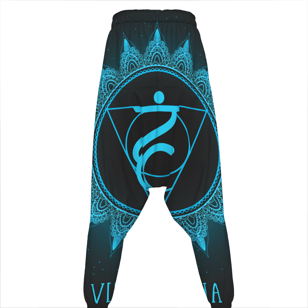 Vishuddha Chakra Symbol Print Hammer Pants