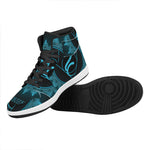 Vishuddha Chakra Symbol Print High Top Leather Sneakers