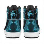 Vishuddha Chakra Symbol Print High Top Leather Sneakers