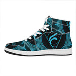 Vishuddha Chakra Symbol Print High Top Leather Sneakers