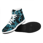 Vishuddha Chakra Symbol Print High Top Leather Sneakers