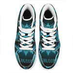 Vishuddha Chakra Symbol Print High Top Leather Sneakers