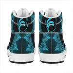 Vishuddha Chakra Symbol Print High Top Leather Sneakers