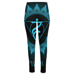 Vishuddha Chakra Symbol Print High-Waisted Pocket Leggings