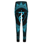 Vishuddha Chakra Symbol Print High-Waisted Pocket Leggings