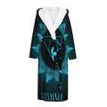 Vishuddha Chakra Symbol Print Hooded Bathrobe