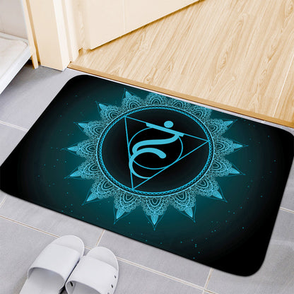 Vishuddha Chakra Symbol Print Indoor Door Mat