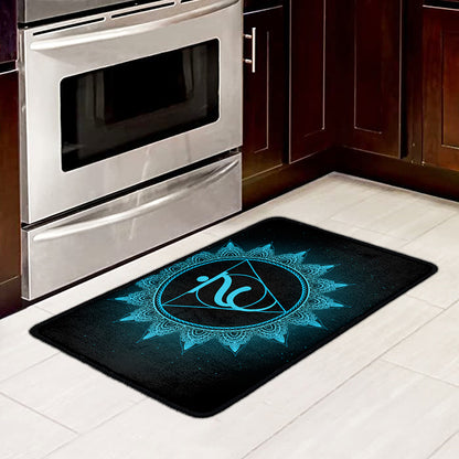 Vishuddha Chakra Symbol Print Kitchen Mat