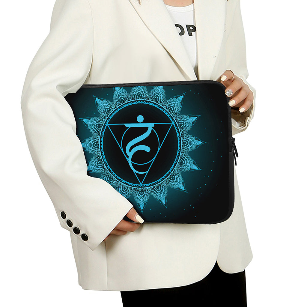 Vishuddha Chakra Symbol Print Laptop Sleeve