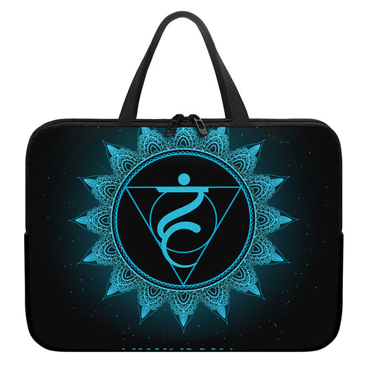 Vishuddha Chakra Symbol Print Laptop Sleeve With Handle