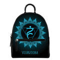 Vishuddha Chakra Symbol Print Leather Backpack