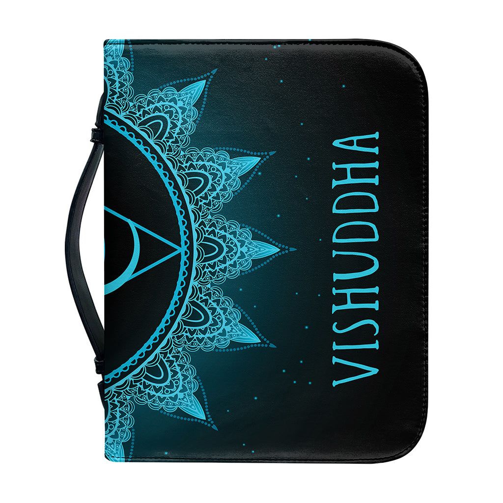 Vishuddha Chakra Symbol Print Leather Bible Cover
