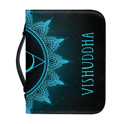 Vishuddha Chakra Symbol Print Leather Bible Cover